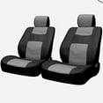 thumbnail image 5 of Yupbizauto - Premium Grade Leatherette Car Seat Covers with Floor Mats Set - Universal Size - Airbag Compatible - Support 60 40 Split Type Seats and Center Console (Black/Grey), 5 of 5