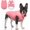 Pink, variant on Warm Dog Coat, Windproof Jacket Fleece Winter Coat, Solid Color Cold Weather Pet Apparel for Small Medium Dogs Cat