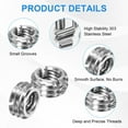 thumbnail image 2 of Uxcell 10-Pcs Thread Adapters Sleeve Reducing Nut M10x1.5 Male to M6x1 Female 5mm H Nut Screw Reducer, 2 of 7