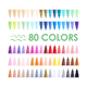 thumbnail image 5 of 80 Colores Marcadores Plumones Acrílico Punta Pincel Kit Malubero Multicolor, 5 of 5