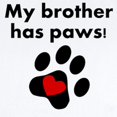 thumbnail image 2 of CafePress - My Brother Has Paws Body Suit - Baby Light Bodysuit, Size Newborn - 24 Months, 2 of 4