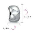 thumbnail image 5 of Bling Jewelry Womens  Plain Shrimp Style Huggie Clip On Earrings Non Pierced Ears Polished Rhodium Plated, 5 of 6