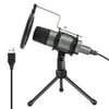 Eccomum USB Microphone Computer PC Desktop Microphone Condenser Mic with Tripod Stand Shock Mount Pop Filter Plug and Play for Video Conference Meeting Streaming Singing Recording Podcasting Gaming