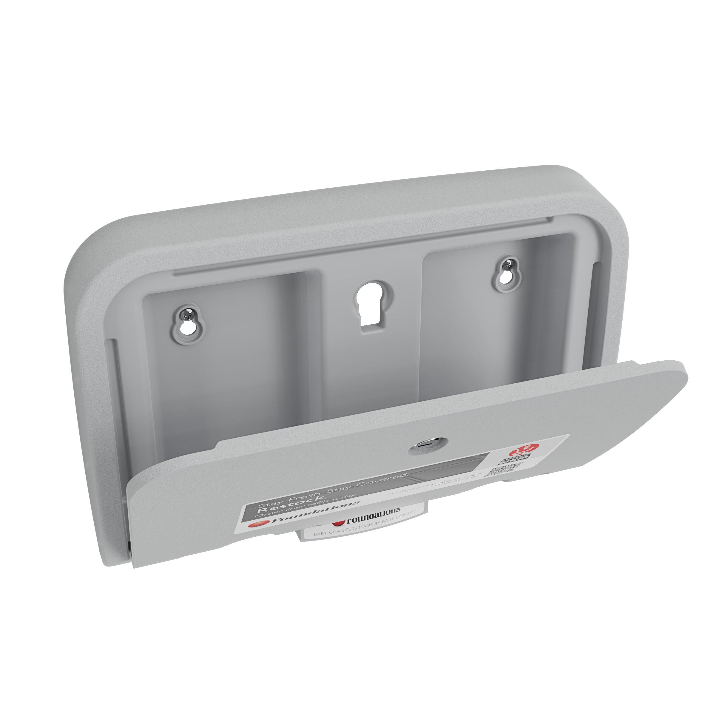 Foundations Elements Changing Station Liner Dispenser, Lockable, Wall Mounted, Gray, 300-LD-01
