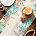 thumbnail image 2 of Beige Coastal Cotton Linen Table Runner for Dining Kitchen, Summer Nautical Beach Coral Starfish Wedding Outdoor Party Tablerunners Decoration, Dresser Scarf Coffee Tablecloth Runners 13x90 Inches, 2 of 9