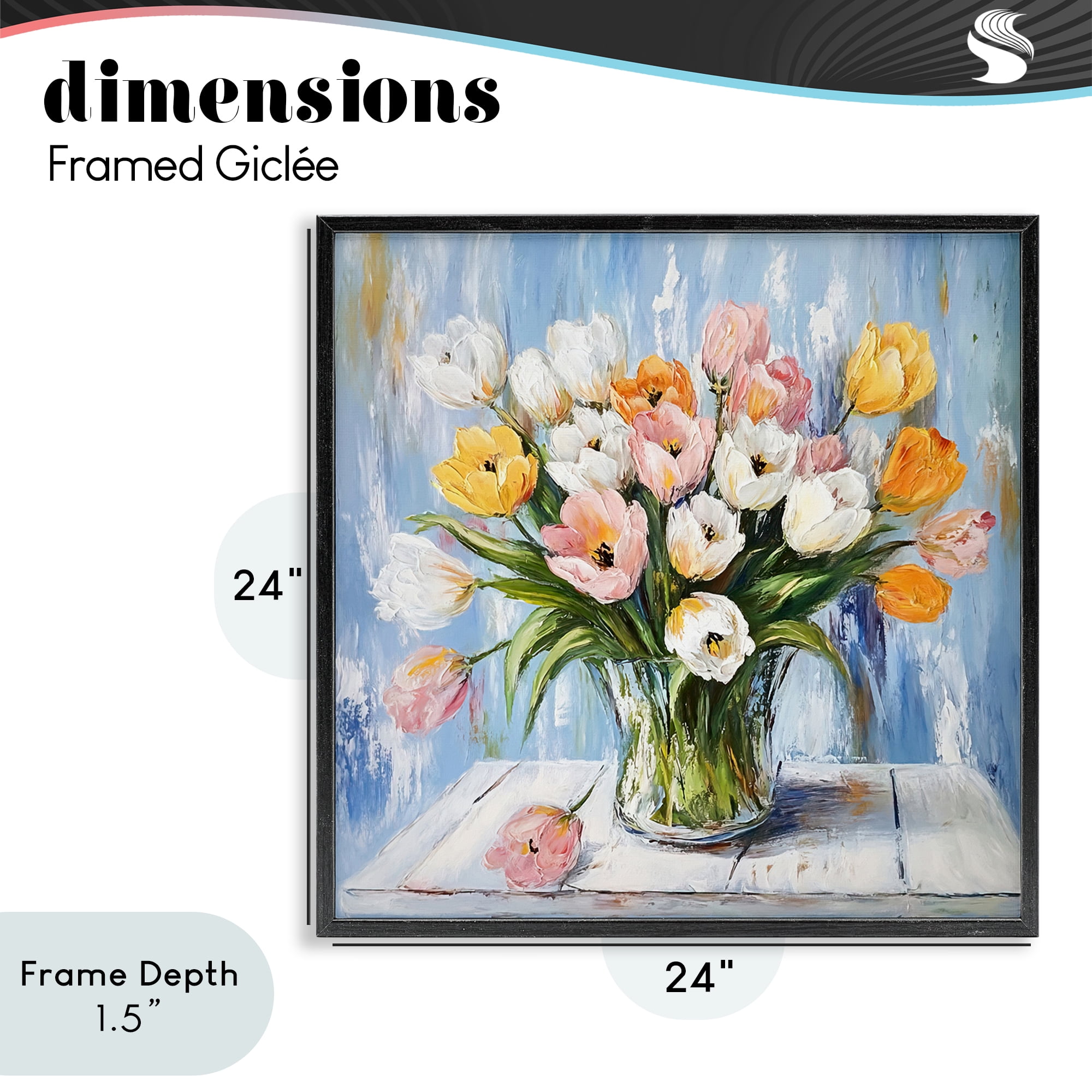 Stupell Industries Her Cottage Garden Tulips Black Framed Giclee Art, design by Tina LeCour