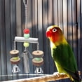 thumbnail image 4 of Campana con marco de pie para pájaros, mascota, pájaro, ardilla, juguete para masticar, juguete para morder pájaros, uso conveniente, 4 of 8