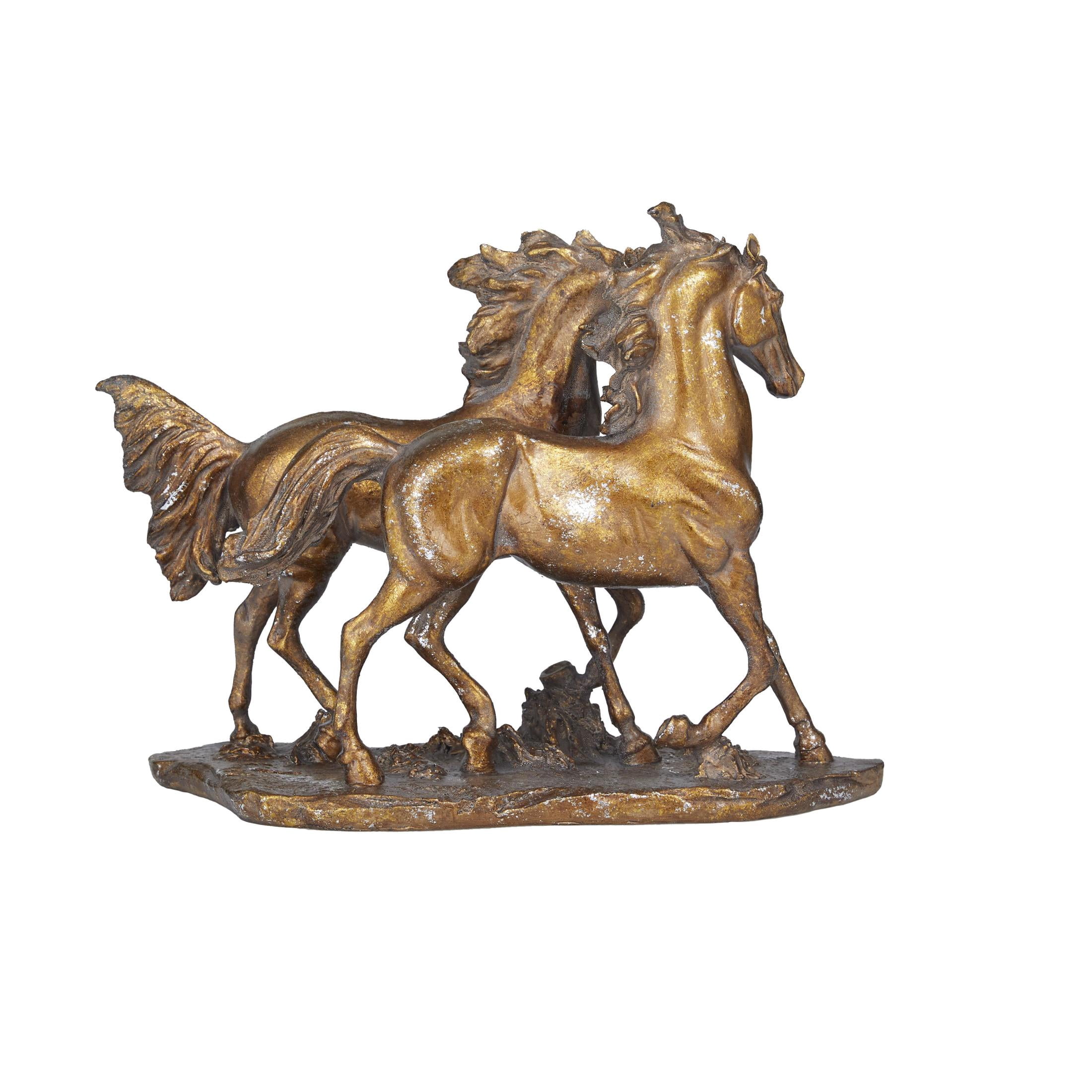 14" x 11" Bronze Polystone Horse Sculpture, by DecMode