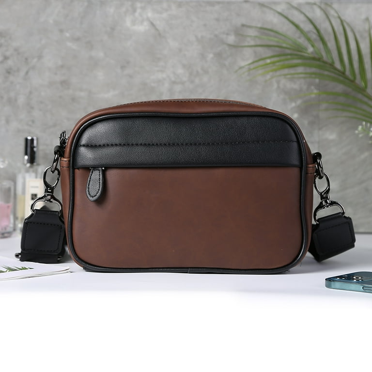 Men's Small Business Style PU Leather Crossbody Bag