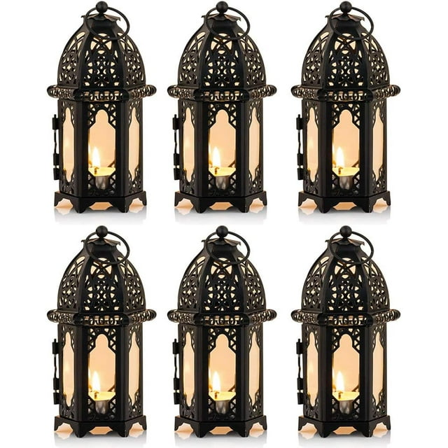 Hanging Candle Holder Lantern Centerpiece Table/Hanging Glass Hexagon Moroccan Candle Lantern Holders
