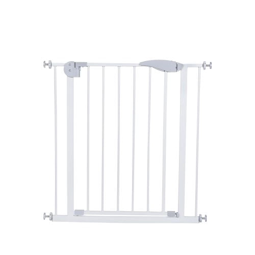 29.53-45.3" Baby Gate for Stairs, Toddler Safety Essentials for The House, Auto Close Dog Gate for Doorways,Easy Install Pressure Mounted Pet Gates for child & pet, White