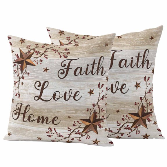Texas Star Brown Outdoor Waterproof Pillow Covers, Farmhouse Retro Branches Wooden Grain Decorative Square Throw Pillowcase Sofa Cushion Sham for Patio/Couch/Chair, 16"x16" 2 Pack