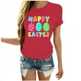 thumbnail image 2 of YANHAIGONG Funny Eggs Happy Easter Shirts for Women,Easter Shirts for Women with Eggs Graphics,Casual Loose Plus Size Short Sleeves Round Neck T Shirts Easter Egg Holiday Shirt Tops, 2 of 7