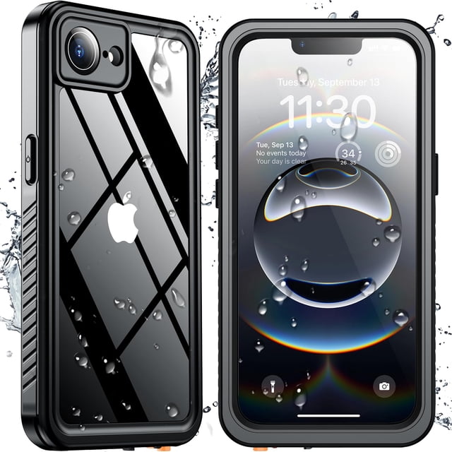 Funda SPIDERCASE para iPhone 16e, impermeable, negra y transparente