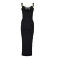 thumbnail image 5 of Lmnyox Sleeveless Cocktail Dress for Women Summer Wide Strap Long Dress Fashion Bodycon Party Club Dress, 5 of 6