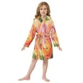 thumbnail image 6 of FORMRS Kids Bathrobe Unisex Hooded Robe Toddler Pajamas Sleepwear, Size 10-12T, Pink Abstract Floral, 6 of 7