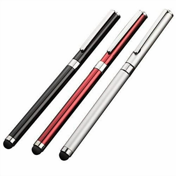 Tek Styz PRO Stylet + Stylo Fonctionne pour DragonTouch Vision 5 Action avec Toucher Haute Sensibilité Personnalisé et Encre Noire! [3 Pack - Argent Rouge Noir]