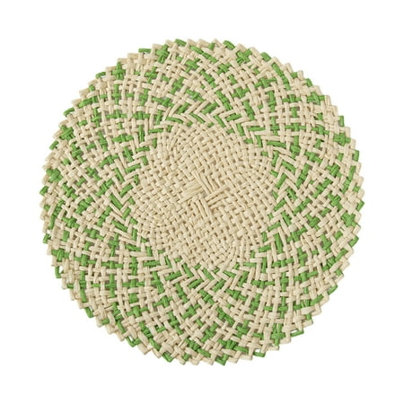 

QXuchild Table Mat Wear-resistant Heat-resistant Desk Protector Hand-woven Placemat Home Decor Daily Use for Household