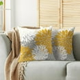 thumbnail image 2 of Yellow White Grey Gray Pillow Covers 20X20 Inch Set of 2, Modern Geometry Dahlia Floral Print Decorative Throw Pillow Covers Outdoor Farmhouse Cushion Case for Home Couch Sofa Bed Decoration, 2 of 5