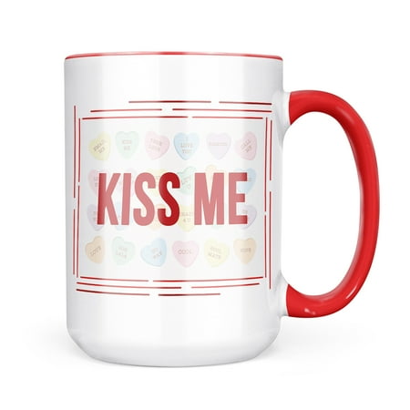 

Christmas Cookie Tin Kiss Me Valentine s Day Candy Hearts Mug gift for Coffee Tea lovers