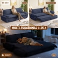thumbnail image 3 of Kadyn Multi-Functional Sleeper Sofa, Queen Size Convertible Loveseat Bed with Pull Out Mechanism, Soft Corduroy Cover and Easy Assembly for Home, Dorm, Den, BLue, 3 of 8