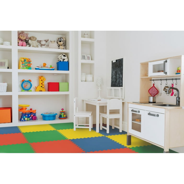 Achim Interlocking Foam Anti Fatigue Floor Tiles, 4 tiles/16 Sq. ft., 24 x 24, Multicolor Achim Interlocking Foam Anti Fatigue Floor Tiles, 4 tiles/16 Sq. ft., 24 x 24, Multicolor
