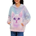 thumbnail image 2 of DISNIMO Galaxy Cat Hoodie for Girls Hoodies Pullover for Girls Hooded Sweatshirts Size 6-7 Hoodie Sweatshirt for Kids Streetwear Hoodie Children Girl Clothes Fall/Winter Casual, 2 of 7