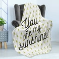 thumbnail image 4 of Saying Soft Flannel Fleece Throw Blanket, Sunshine Words Inspiration Print Colorful Raindrops on Background, Cozy Plush for Indoor and Outdoor Use, 50" x 60", Mustard White, by Ambesonne, 4 of 5