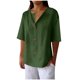 thumbnail image 1 of Camisas de Algodón de Manga Larga para las Mujeres Cuello Botón Camisa de Bolsillo Chaqueta, Mezcla de Lino Casual Camiseta para el Hogar Y Diario, 1 of 6