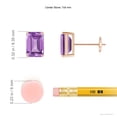 thumbnail image 2 of ANGARA Natural Prong-Set 1.8 ct Amethyst Solitaire Stud Earrings in 14K Rose Gold for Women (Size-7x5mm) | February Birthstone, Anniversary, Jewelry Gift for Women | Natural Amethyst Earrings, 2 of 8