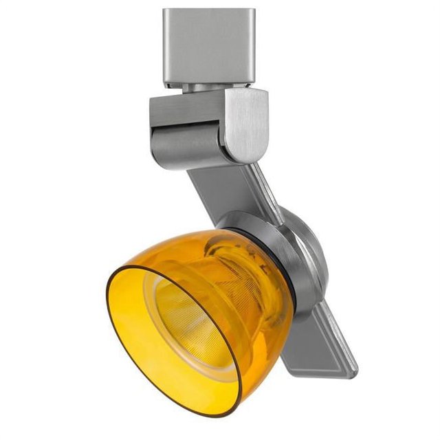 Benjara BM223668 12W Integrated LED Track Fixture with Polycarbonate Head, Silver & Yellow