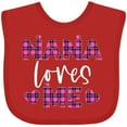 thumbnail image 3 of Inktastic My Nana Loves Me Hearts in Pink Plaid Boys or Girls Baby Bib, 3 of 4