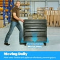 thumbnail image 3 of Furniture Dolly 1500LBS Capacity, Adjustable Heavy Duty Iron Moving Dolly Cart with 4 Lockable Caster Wheels, Stand Base for Washing Machine Refrigerator Dryer with Non-Slip Mat Easy Moving, 3 of 7