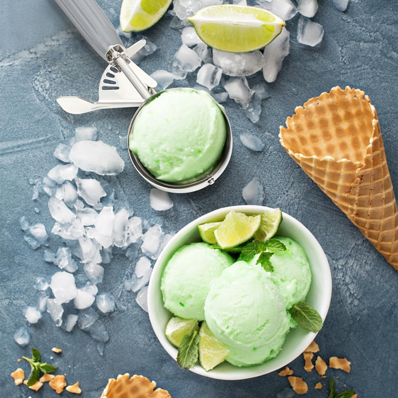 4Pcs 4oz Release Cookie Scoops Ice Cream Scooper with Trigger Release Portion Scoop Stainless Steel for Portion Control