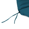 thumbnail image 6 of Jordan Manufacturing 72" x 22" Fresco Peacock Teal Solid Rectangular Outdoor Chaise Lounge Cushion with Ties and Hanger Loop, 6 of 12