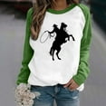 thumbnail image 2 of CEHVOM Mode Femmes Décontracté Imprimé Col Rond Manches Longues T-Shirt Ample Blouse Pull Tops Chandails en Molleton Sans Capuche Liquidation, 2 of 4