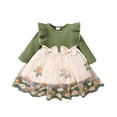 thumbnail image 2 of Cethrio Children Girls Casual Dresses Nets Bow Green Children's Clothing Size 12M, 2 of 7