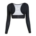 thumbnail image 4 of ZQUUVOU Women's Upper Arm Shapewear Post Surgical Long Sleeves Slim Crop Tops Slimmer Sleeves Posture Corrector Vest Black C, 4 of 5