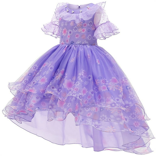 Encanto Robe Costume pour Filles Robe Mirabel Déguisement pour Enfants Tout-Petits Isabella Costume d'Halloween Tenues Cosplay