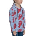 thumbnail image 3 of Goofa Cartoon Lobsters 2 Pattern Hooded Sweatshirt for Youth Trendy youth sweatshirt Casual Hoodie for Boys and Girls-Large, 3 of 6