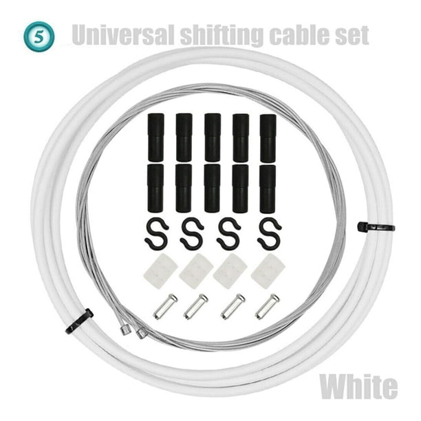 Kit de repuesto de carcasa de cable de freno y cable de cambio de cambio de bicicleta universal 2 en 1 para reparación de ciclismo de montaña de carre Blanco Baoblaze Cable de cambio de bicicleta