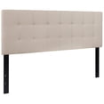 thumbnail image 2 of Pemberly Row Contemporary Queen Fabric Panel Headboard in Beige, 2 of 9