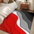 thumbnail image 5 of 3x5 Washable Area Rug, Abstract Beach Non-Slip Rectangle Rug for Living Room Bedroom, Aesthetic Grey to Red Gradient Indoor Low Pile Floor Mat for Home Decor, 5 of 9