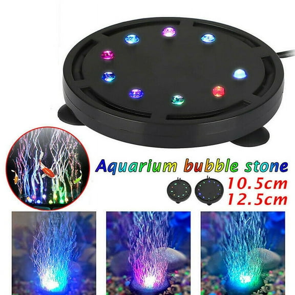 Aquarium Underwater LED Light Air Bubble Stone RGB Decor Lamp For Fish Tank