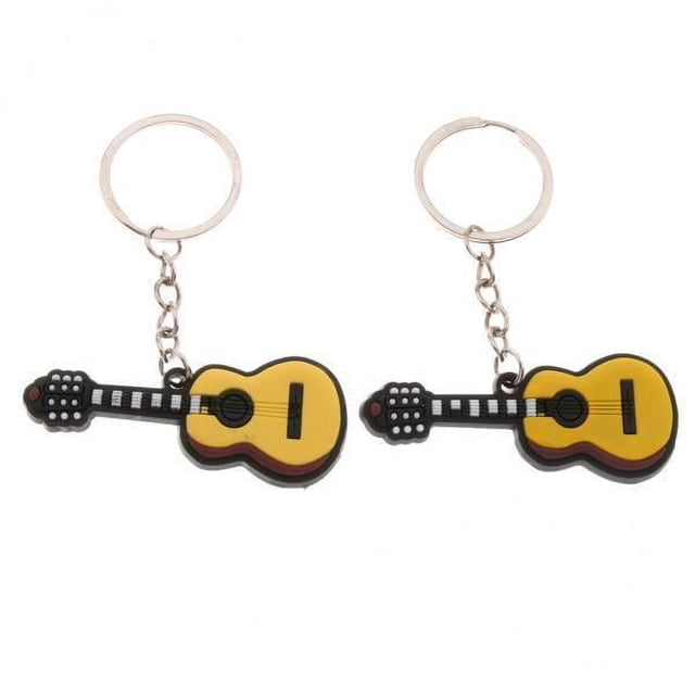 2x Lindo Llavero de Goma Llavero con Anilla para Llaves para Regalo de Amante de Los Músicos 2 piezas