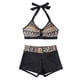 thumbnail image 4 of Trajes de baño para mujer trajes de baño Bikini Traje de baño vintage estampado para mujer Traje de baño conservador Traje de baño de bikini con falda de playa estampada para mujer Naranja S, 4 of 5