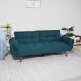 thumbnail image 2 of Gewnee Mid-Century Modern Green Sofa - Solid Eucalyptus Wood Frame, 500 lbs Capacity, S-Shaped Springs for Apartments, Living Rooms, Studies, 2 of 16