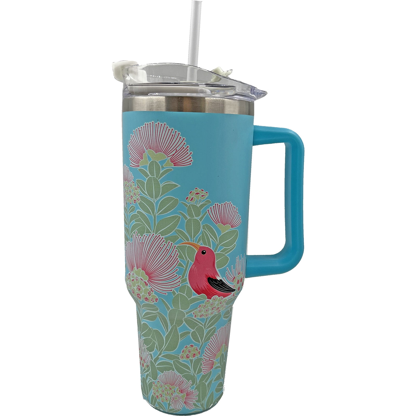 Natural HI Tumbler Ohia Lehua 40 oz with Straw
