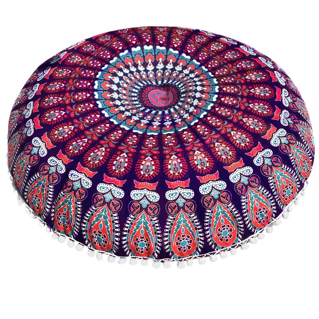 Indian Mandala Floor Pillows Round Bohemian Cushion Pillows Cover Huge Case G