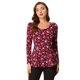 thumbnail image 1 of Camisa Peplum Estampada Con Cuello Redondo Y Mangas Largas De Leopardo Para Mujer Verde amarillo rojo M, 1 of 6